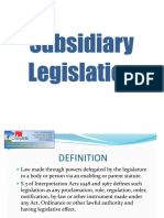 Subsidiary Legislation