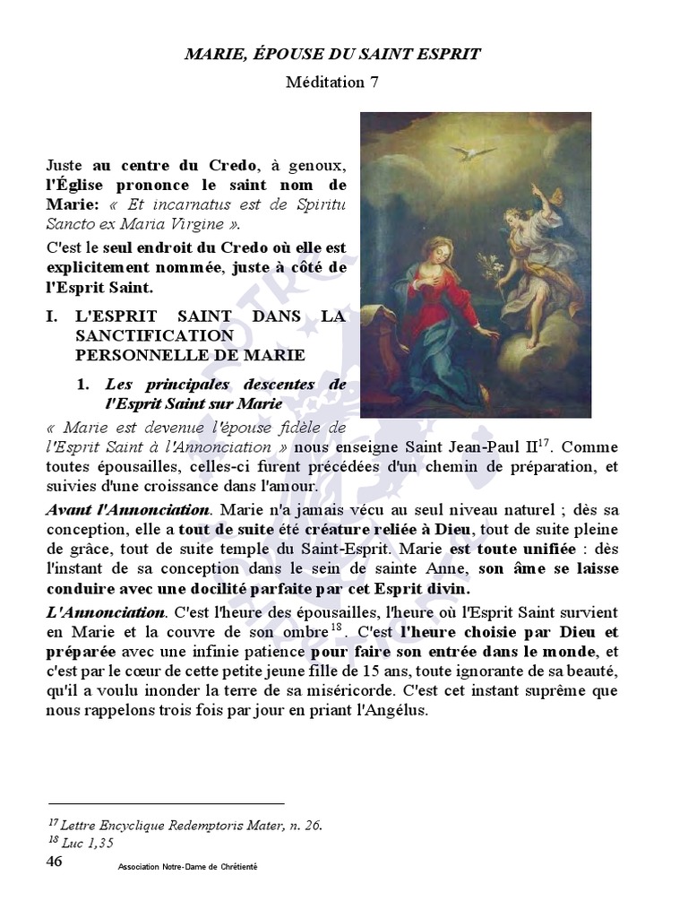 Marie et l'Esprit Saint : Union sacrée | PDF | Marie, mère de Jésus ...