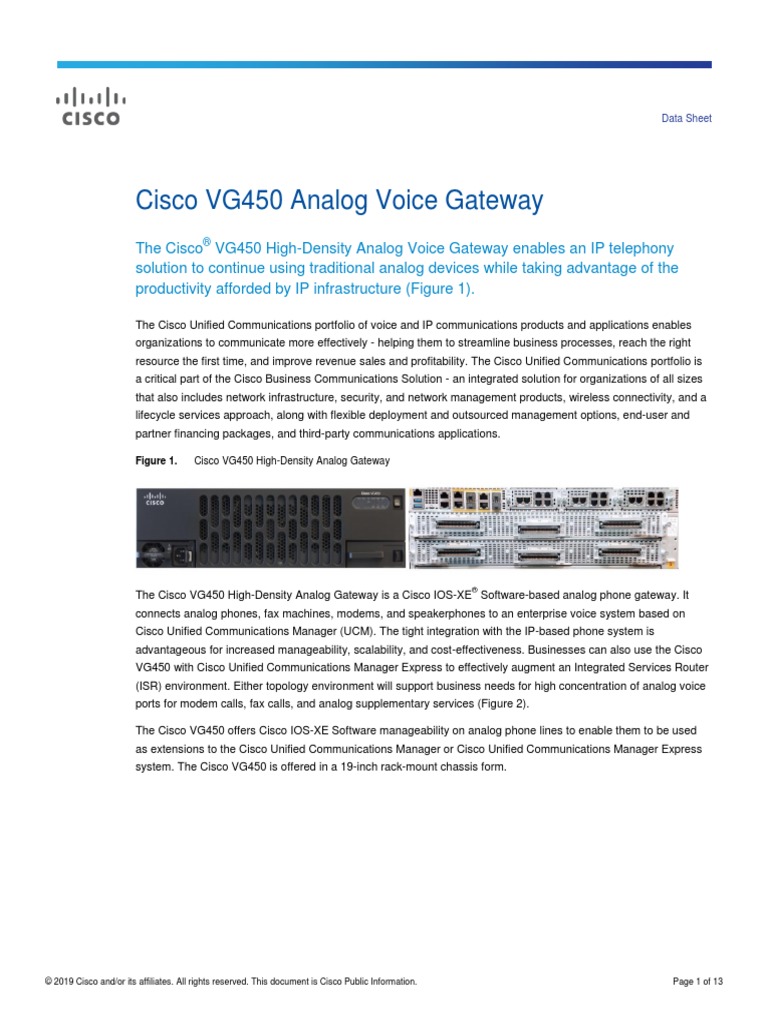 VG450 Data Sheet PDF PDF Signaling Voice