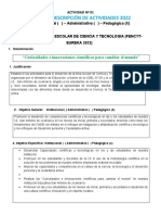 Ficha de Descripcion de Actividades Fencyt 2022