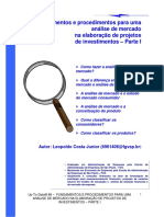 A Importância Da Análise de Mercado Na Elaboração de Projetos de Investimentos (I) PDF