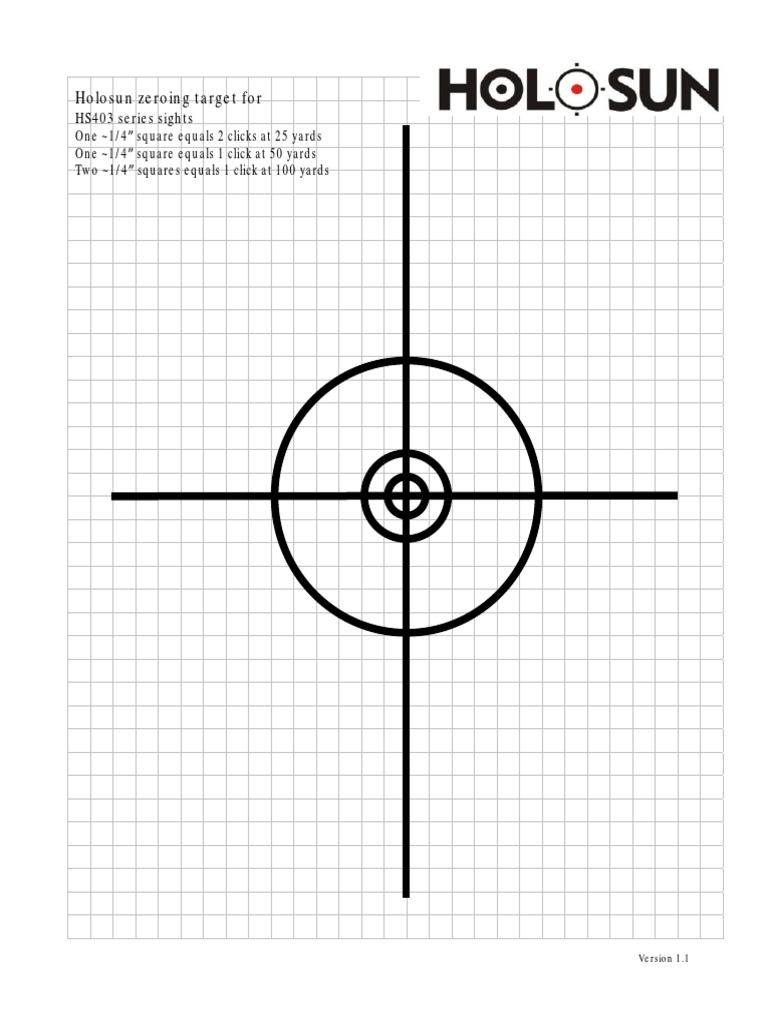 Holosun Zeroing Taget | PDF
