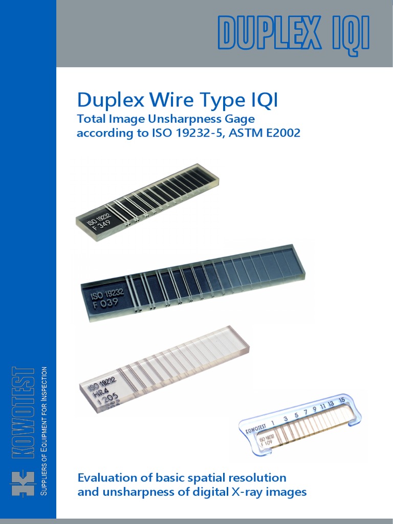 Duplex Wire Type IQI for Radiography | PDF | Radiography | Radiology