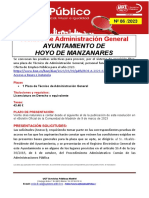86-23 Boletin Informativo Empleo Publico Tecnico de Administracion General Ayuntamiento de Hoyo de Manzanares 9-03-2023