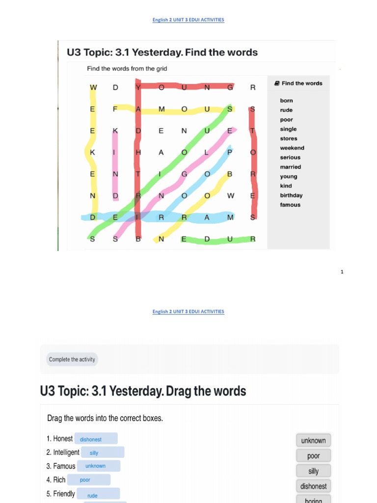 English 2 Unit 3 Activity Guide | PDF