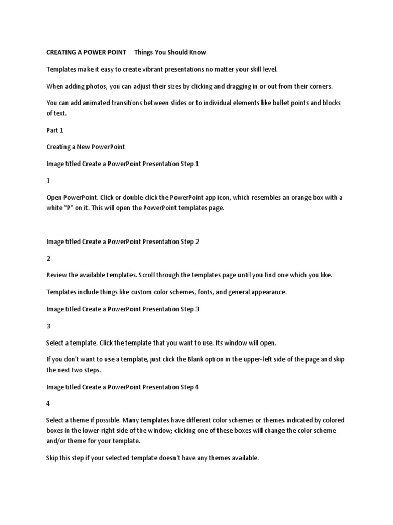PowerPoint Presentation Creation Guide | PDF | Microsoft Power Point ...