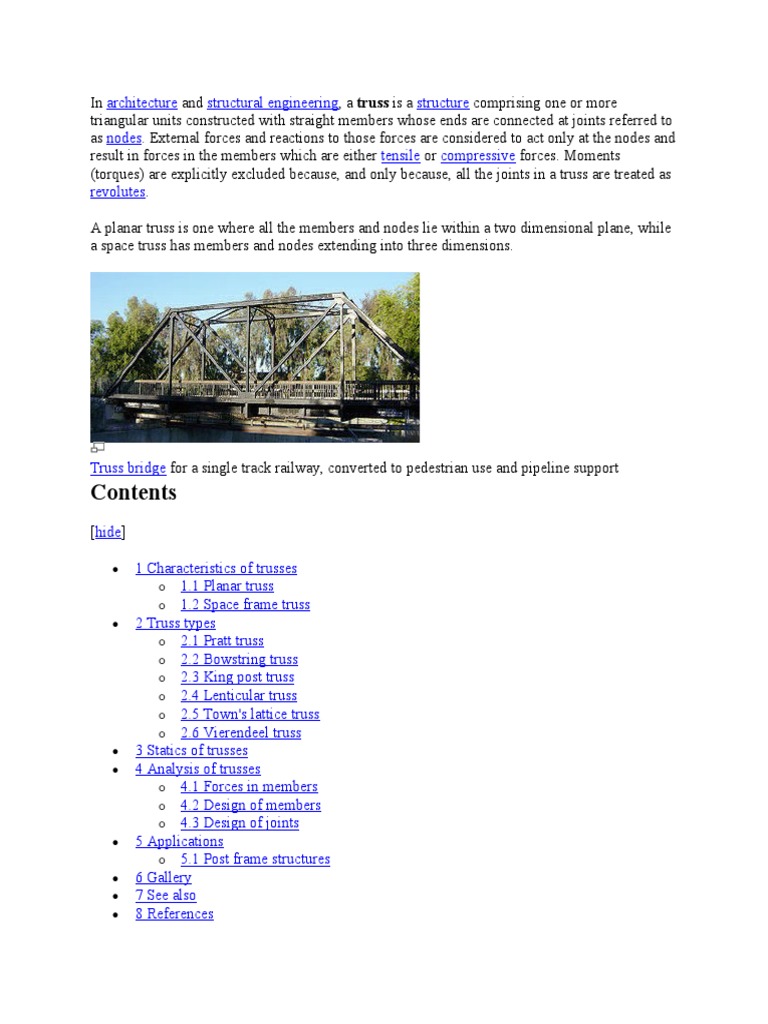 Trusss Pdf Truss Civil Engineering
