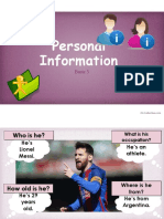 Personal Information WH Questions To Be PDF
