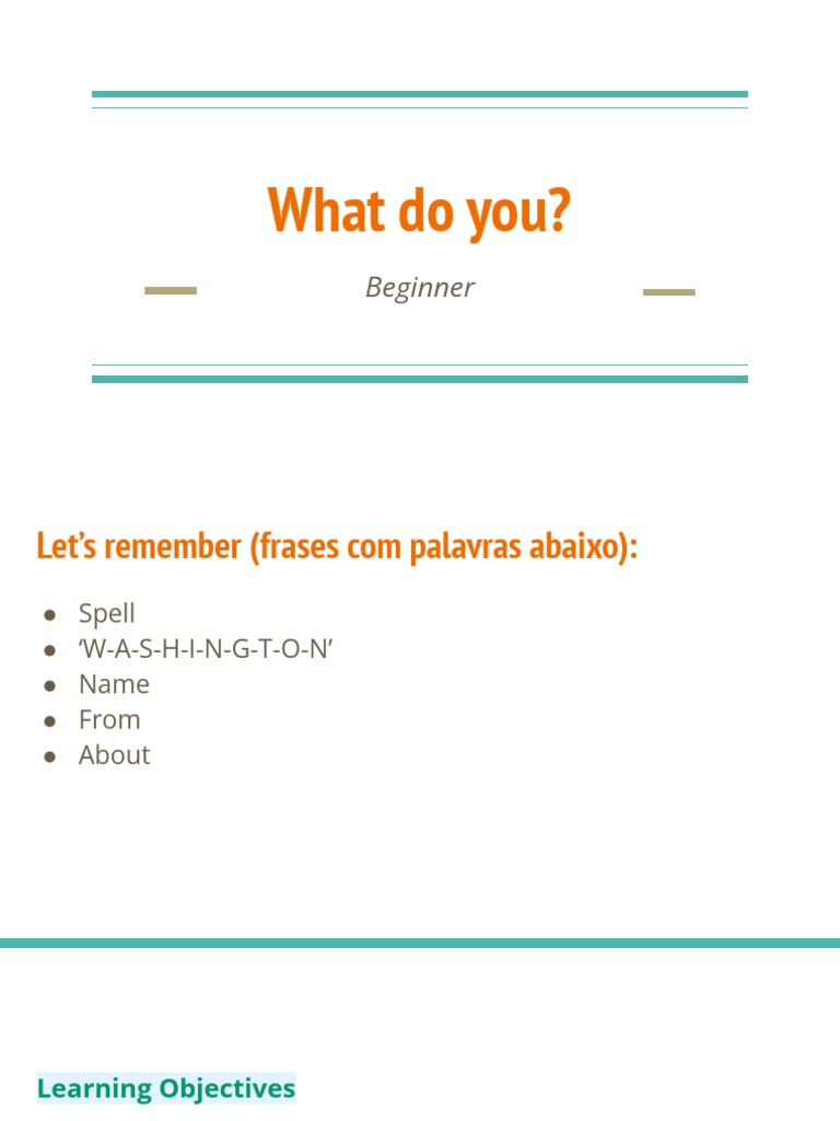 What Do You Do | PDF | Applied Linguistics | Cognitive Science