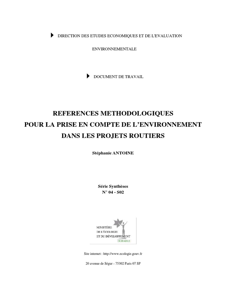 Prise en Compte de L'environnement Dans Les Projets Routiers | PDF ...
