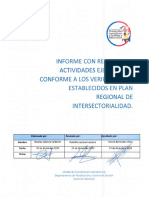 Plan regional intersectorial 2022: Informe de actividades y coordinación