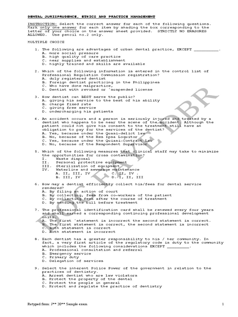 Dental Jurisprudence, Ethics and Practice Management PDF Dentistry