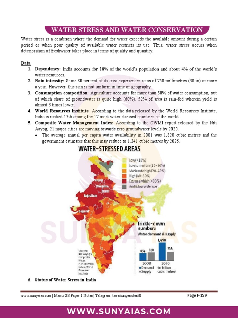 Water Stress and Conservation in India | PDF | Water Scarcity ...