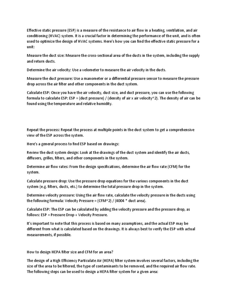 HVAC Notes PDF Duct (Flow) Continuum Mechanics