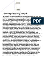 The Bird Personality Test PDF