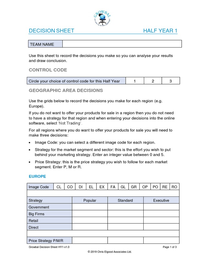 Growbal Decision Sheet HY1-v1.0 | PDF | Retail | Dividend