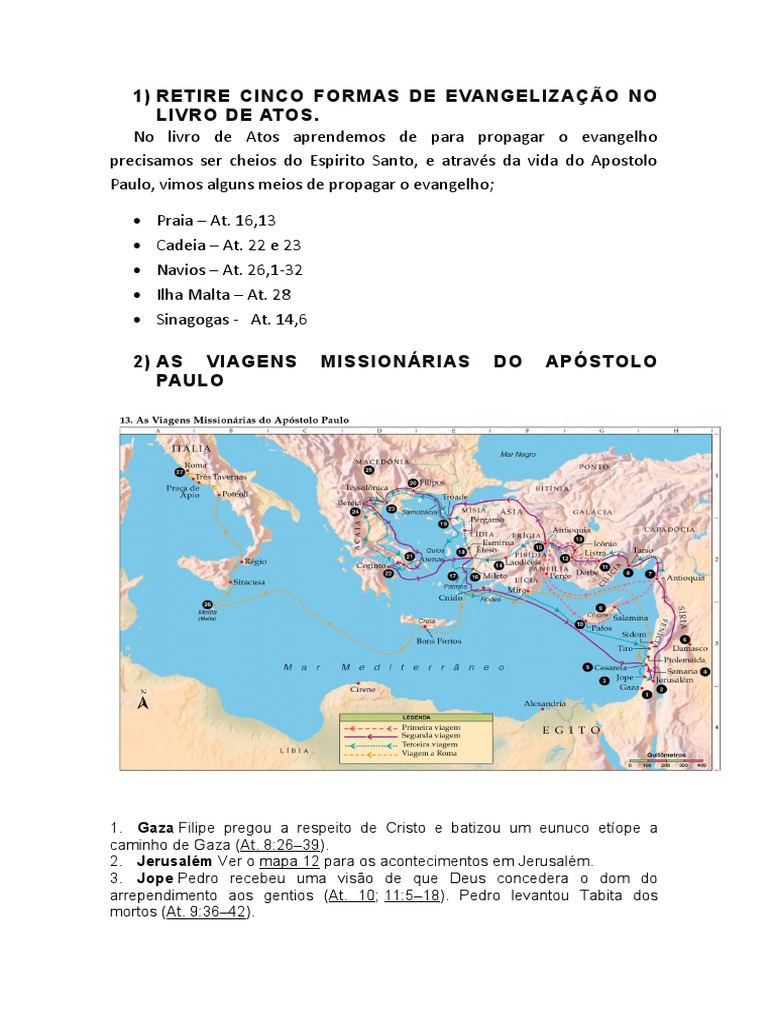 AS VIAGENS MISSIONÁRIAS DO APÓSTOLO PAULO | PDF | Apóstolo Paulo | Novo ...
