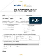 ANEXO I - Ficha de Avaliação para Realização de Vasectomia e Ou Laqueadura