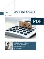 Note On GST Input Tax