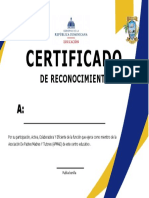 Certificado: de Reconocimiento