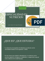 Especialidad en Nutricion