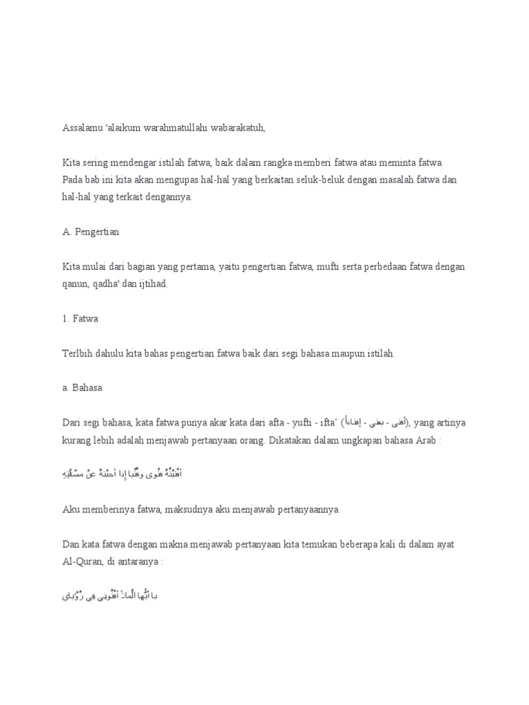 Perbedaan Fatwa Dan Ijtihad Dalam Islam Pdf