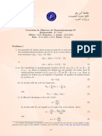 Thermodynamique II Examens Corr 01