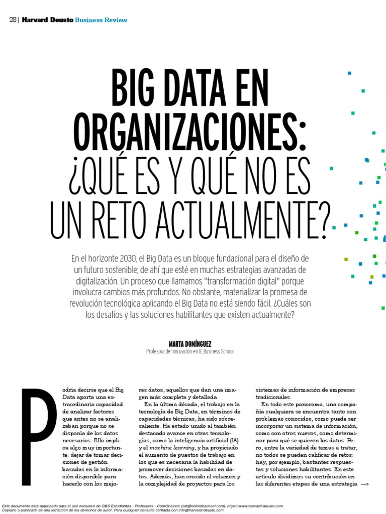 Big Data Organizaciones | PDF | Big Data | Internet de las Cosas