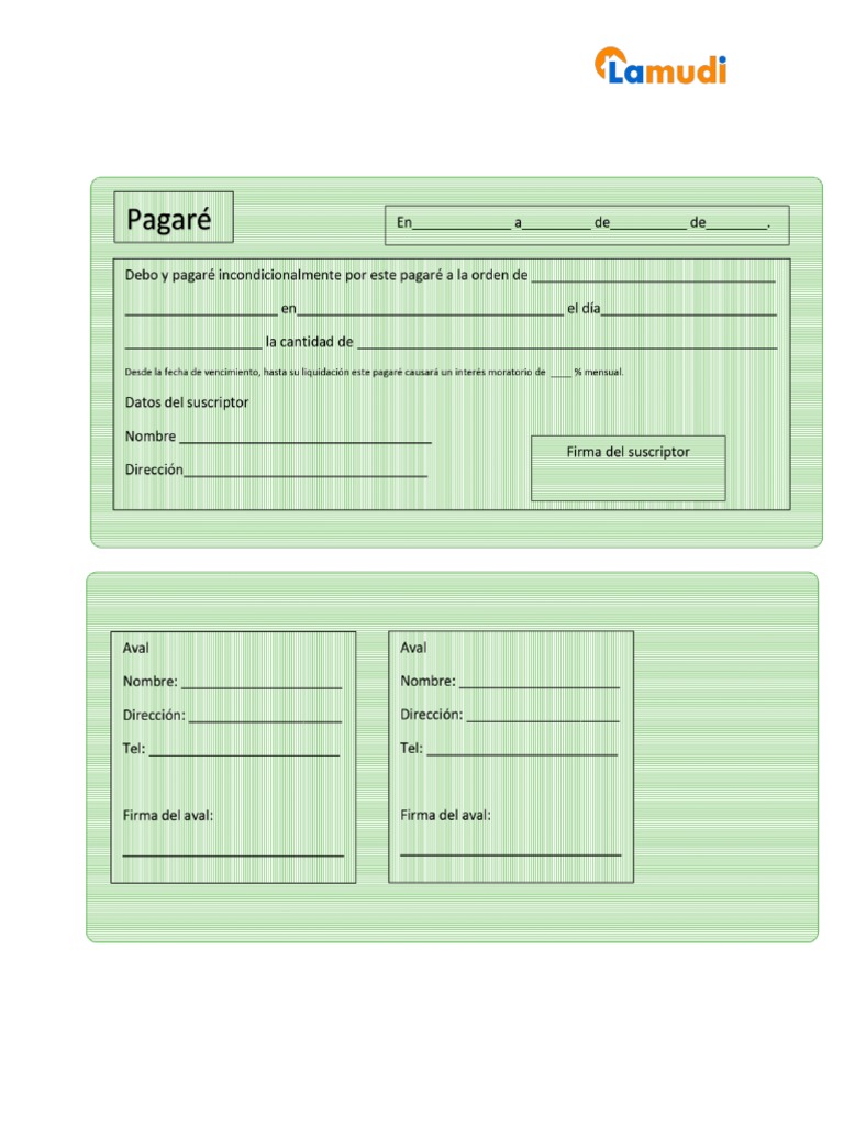 Pagaré Con Interés Moratorio | PDF