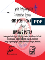 Piagam Juara 2 SMP Pa