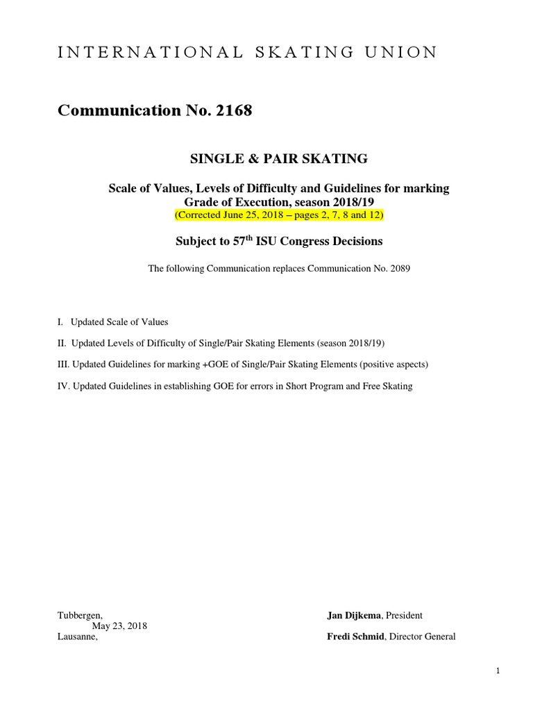 2168 S&P Scale of Values, Levels of Difficulty and Guidelines For