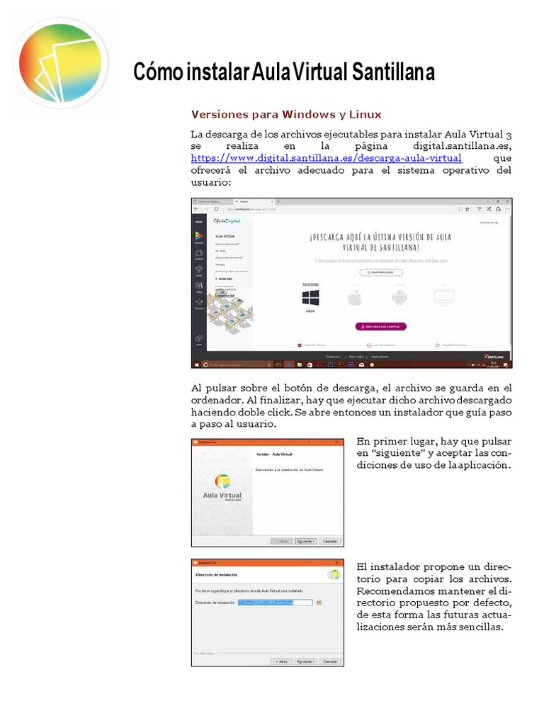 Como Instalar Aula Virtual Santillana Pdf Archivo De Computadora