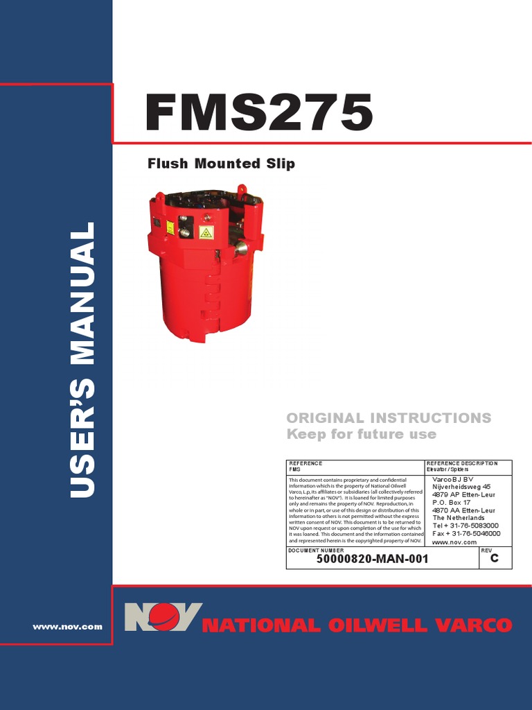 Manual FMS 275 Varco | PDF | Safety | Personal Protective Equipment