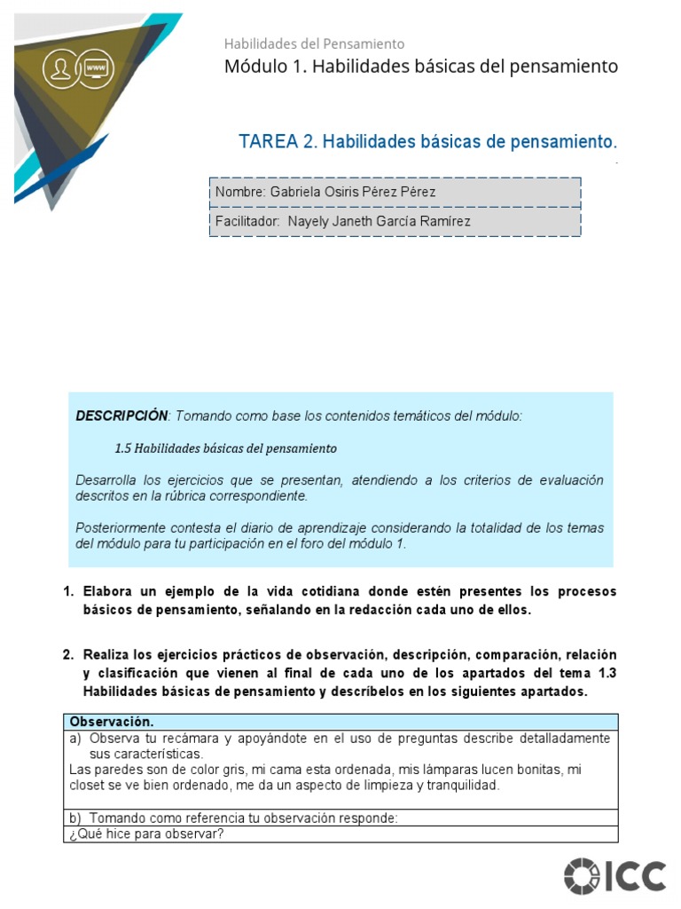 Habilidades Básicas del Pensamiento | PDF | Pensamiento | Aprendizaje