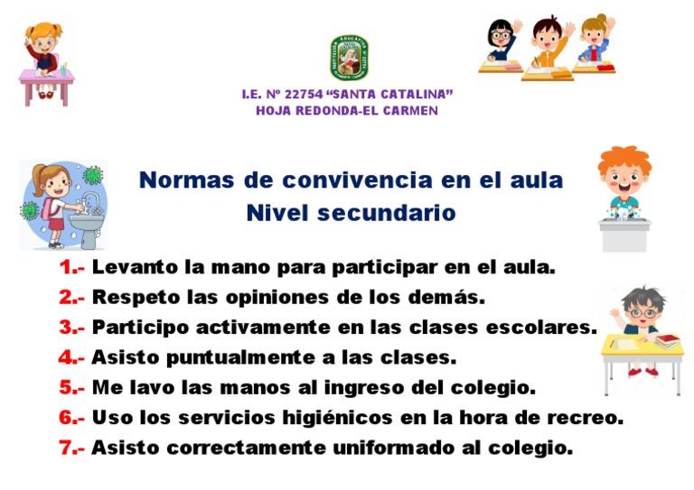 Normas de Convivencia en El Aula 2023 | PDF
