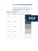 Tabela de Cores da N-1219D com Codigos e Notações Munsell