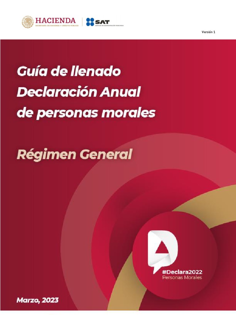 Guía Llenado Declaración Anual PM RGL | PDF | Impuesto sobre la renta ...