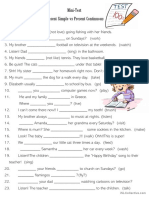 40 Questions Simple Present Vs Present Continuous