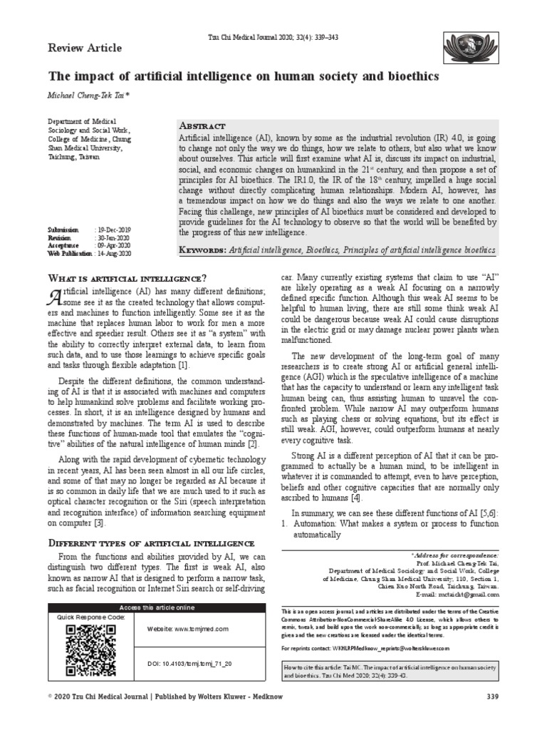 The Impact of Artificial Intelligence On Human.5 | PDF | Artificial ...