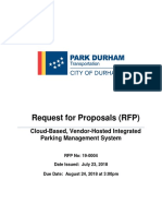 Request For Proposals (RFP) : Cloud-Based, Vendor-Hosted Integrated Parking Management System