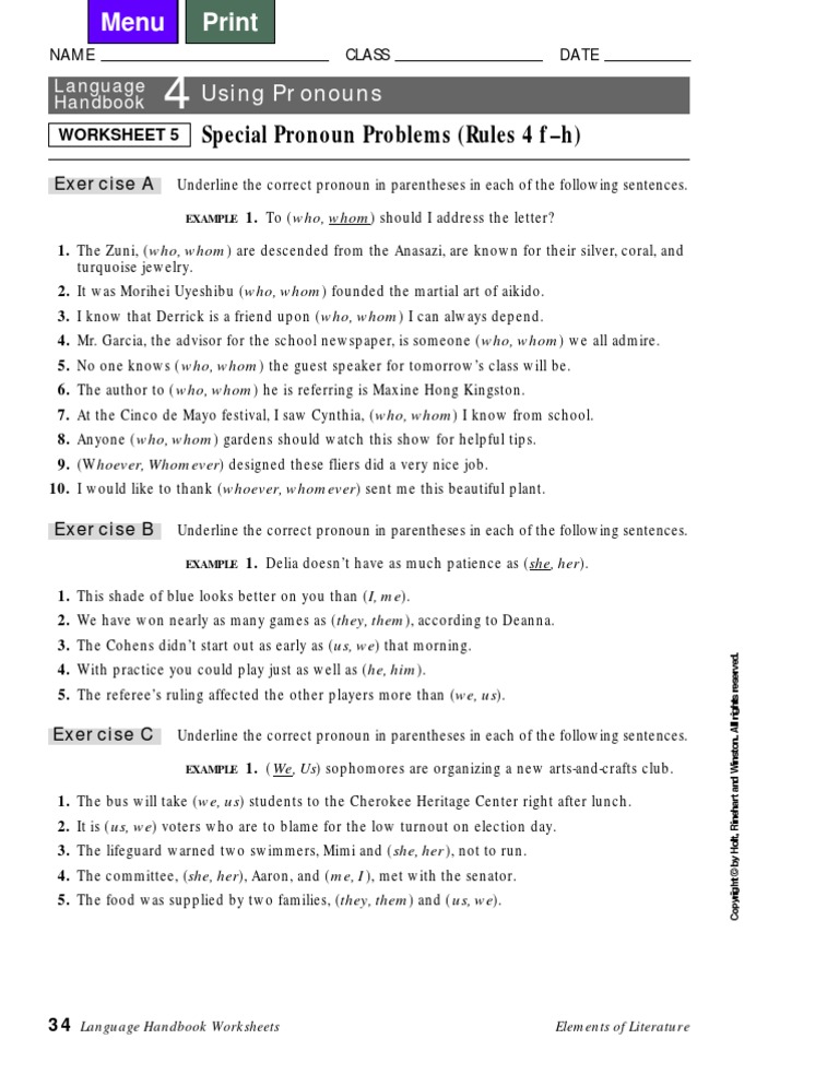 Pronoun Usage Exercises and Rules | PDF | Foreign Language Studies