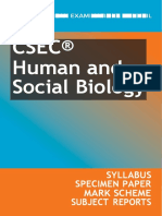 CSEC® Human and Social Biology Syllabus, Specimen Paper, Mark Scheme and Subject Reports