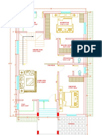 Floor plan layout for a 3BHK house