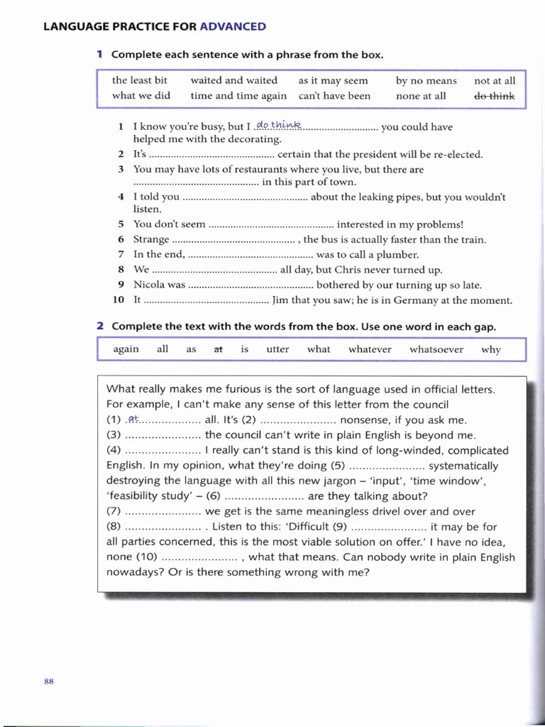 Advanced English Language Practice | PDF | Home & Garden