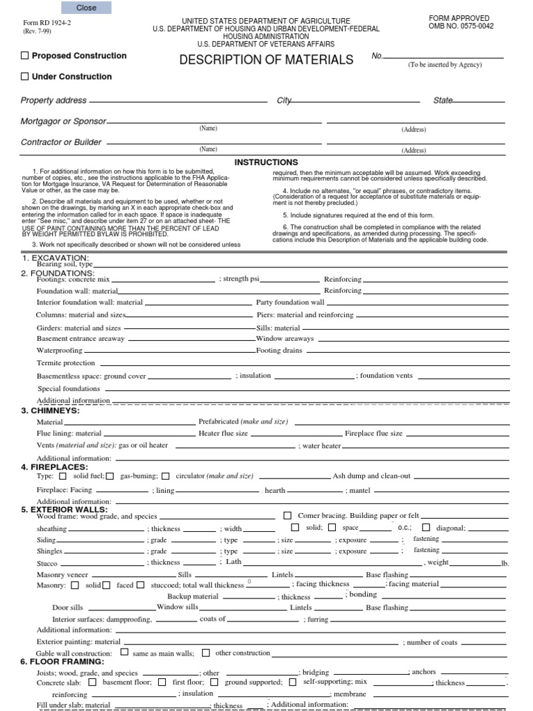 Description of Materials | PDF | Framing (Construction) | Shower