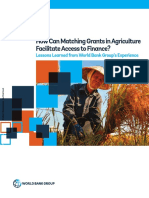 How Can Matching Grants in Agriculture Facilitate Access To Finance Lessons Learned From World Bank Group S Experience PDF