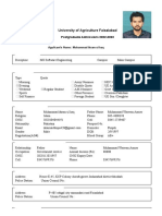 Postgraduate Admission Application Print Out