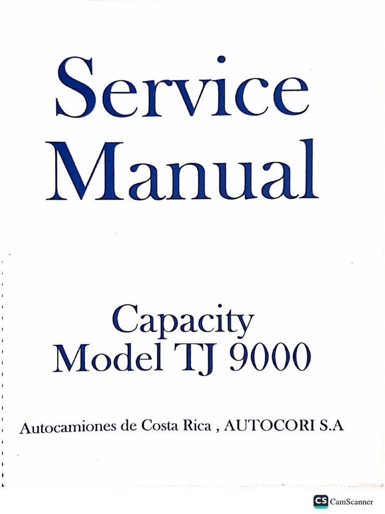 Capacity TJ 9000 - Service Manual PDF | PDF
