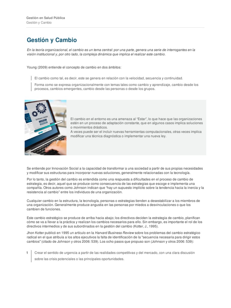 Gestión del Cambio en Organizaciones | PDF | Innovación | Investigación ...