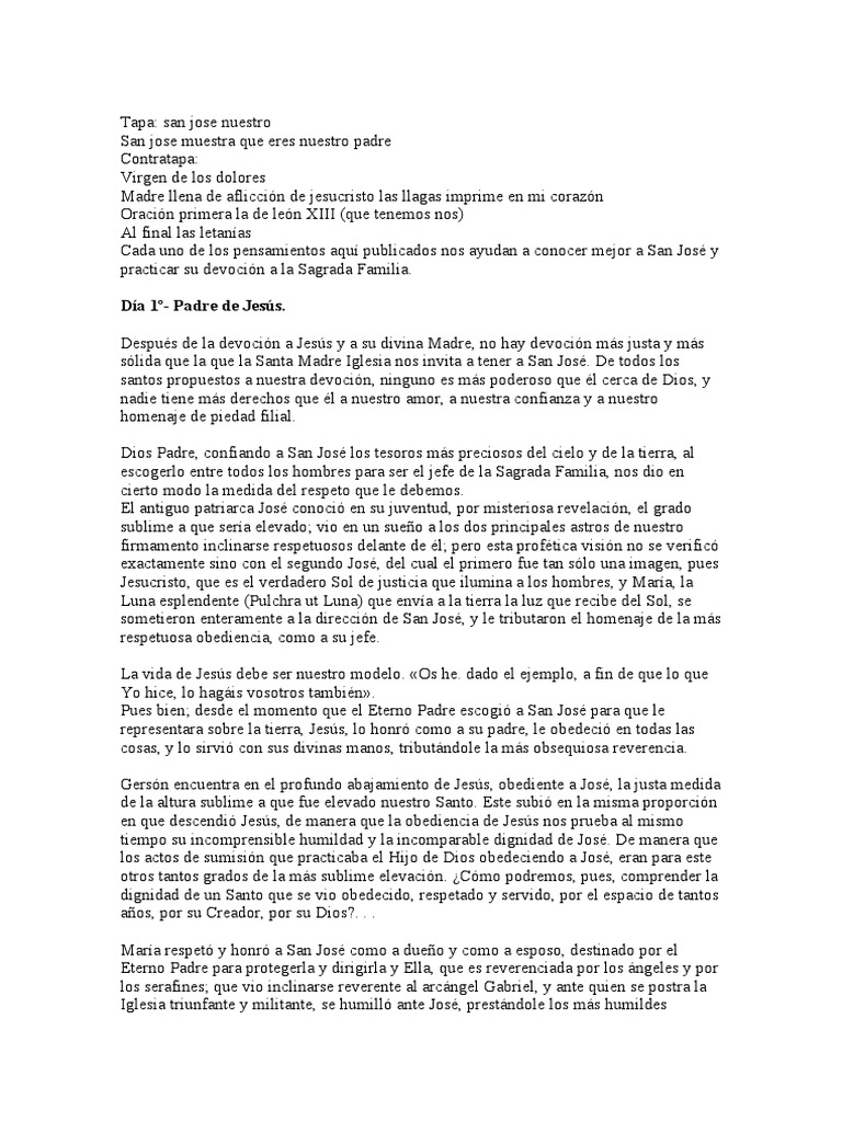 Mes de San Jose 2015 | PDF | María, madre de Jesús | San José